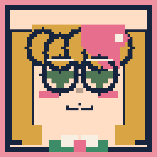square face avatar with curly bangs, star eyes, and a sailor collar